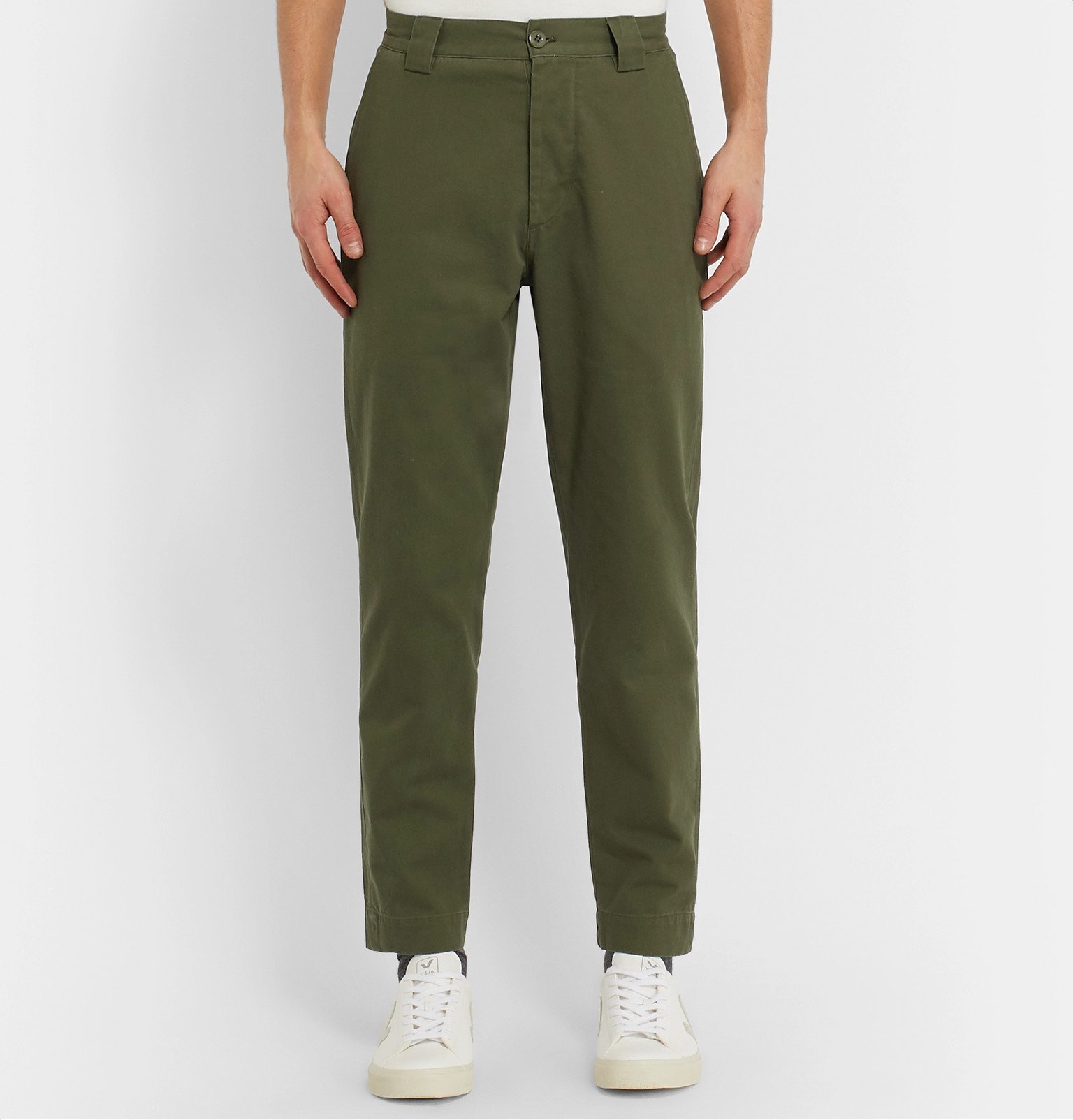 Bellerose - Slim-Fit Cotton-Twill Trousers - Green Bellerose