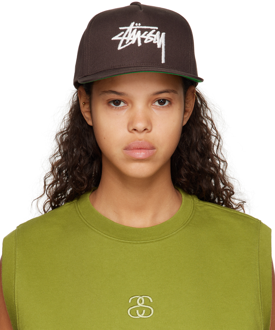 Stüssy Brown Big Stock Point Crown Cap Stussy