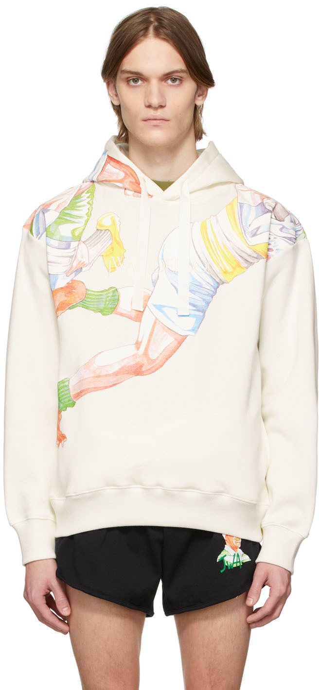 JW Anderson Off-White Pol Anglada Classic Rugby Print Hoodie JW Anderson