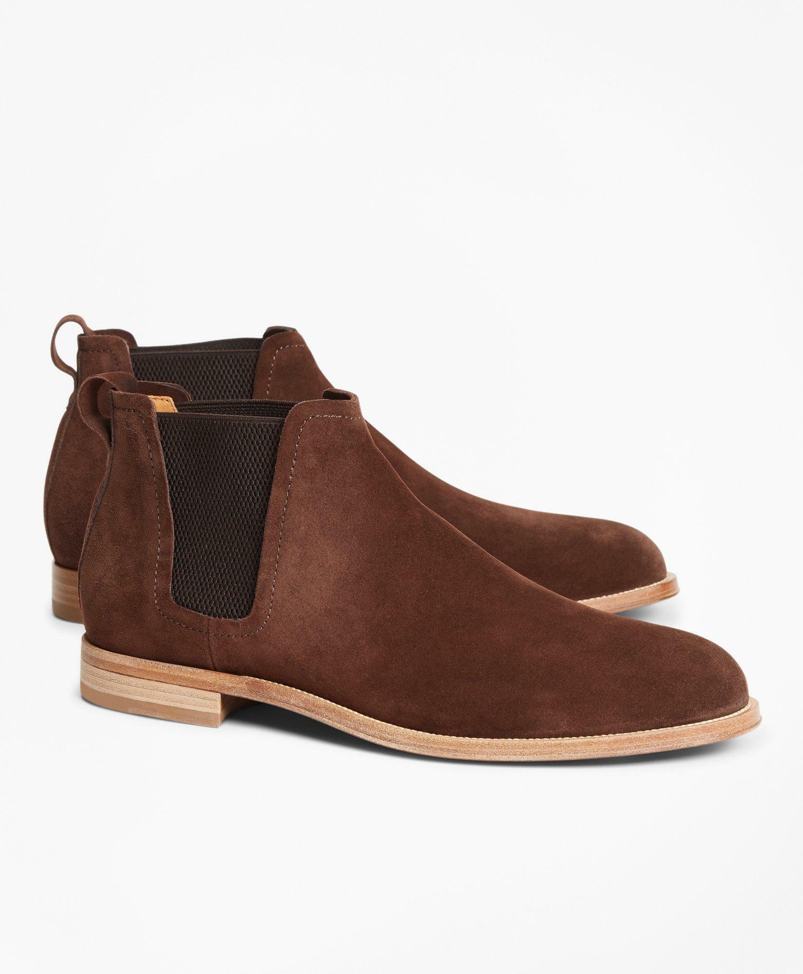 Photo: Brooks Brothers Men's Chelsea Suede Boots | Brown