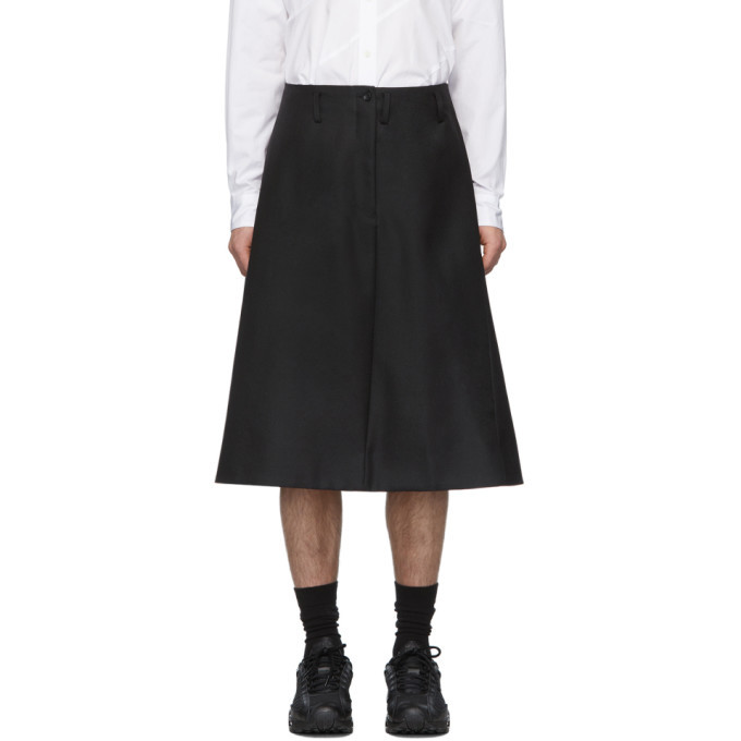 Comme des Garcons Homme Plus Black Wool Skirt Shorts Comme des