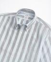 Brooks Brothers Men's Stretch Regent Regular-Fit Sport Shirt, Non-Iron Short-Sleeve Stripe Oxford | Blue/Navy