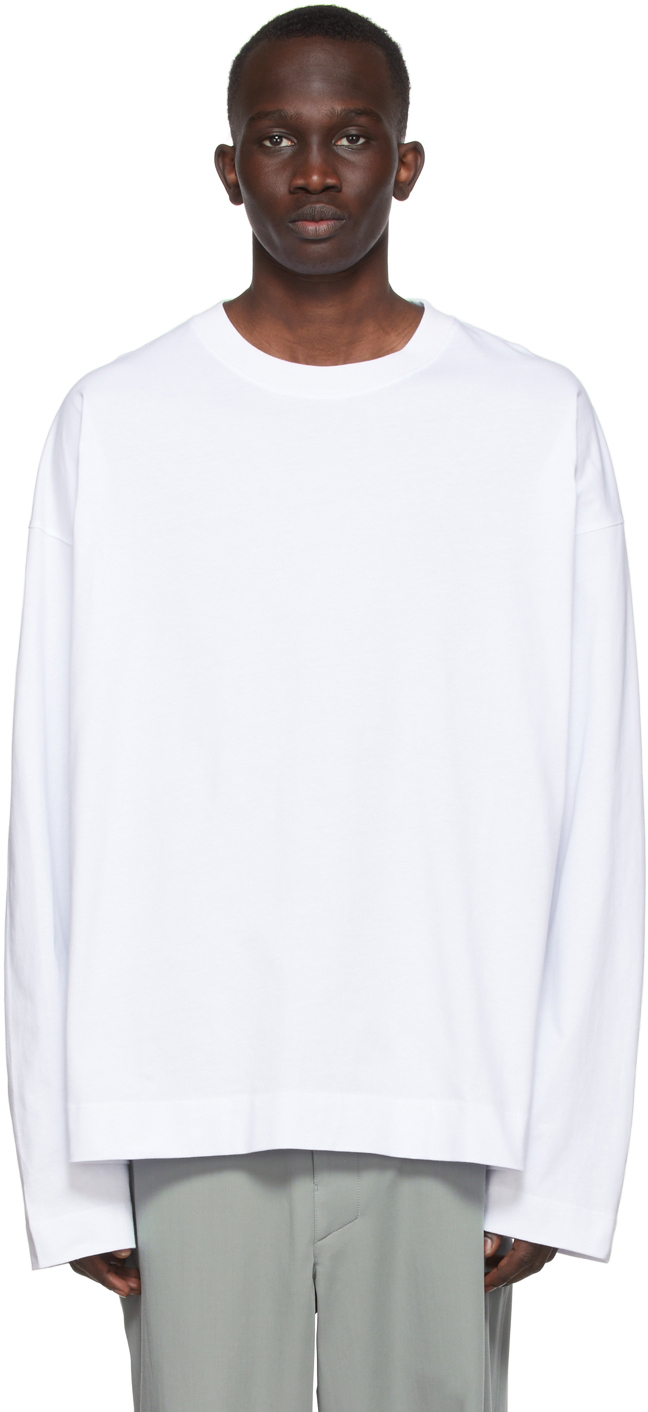 Dries Van Noten White Cotton Long Sleeve T-Shirt Dries Van Noten