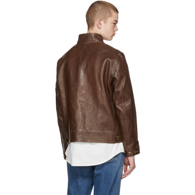 Levis Vintage Clothing Brown Menlo Cossack Leather Jacket Levi's Vintage