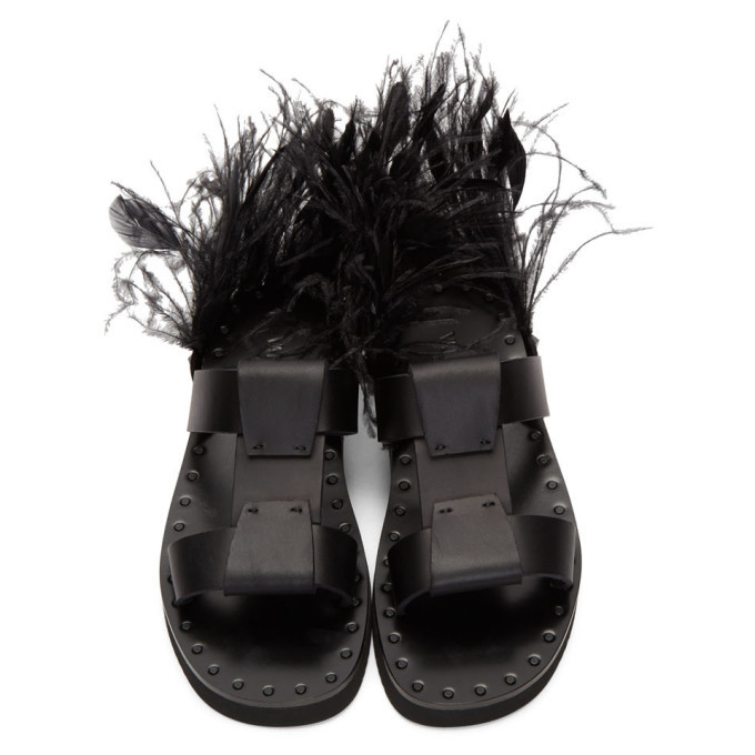 valentino sandals with feathers