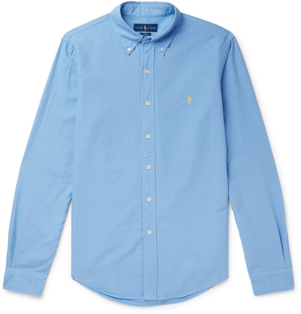 Polo Ralph Lauren - Slim-Fit Button-Down Collar Garment-Dyed Cotton ...