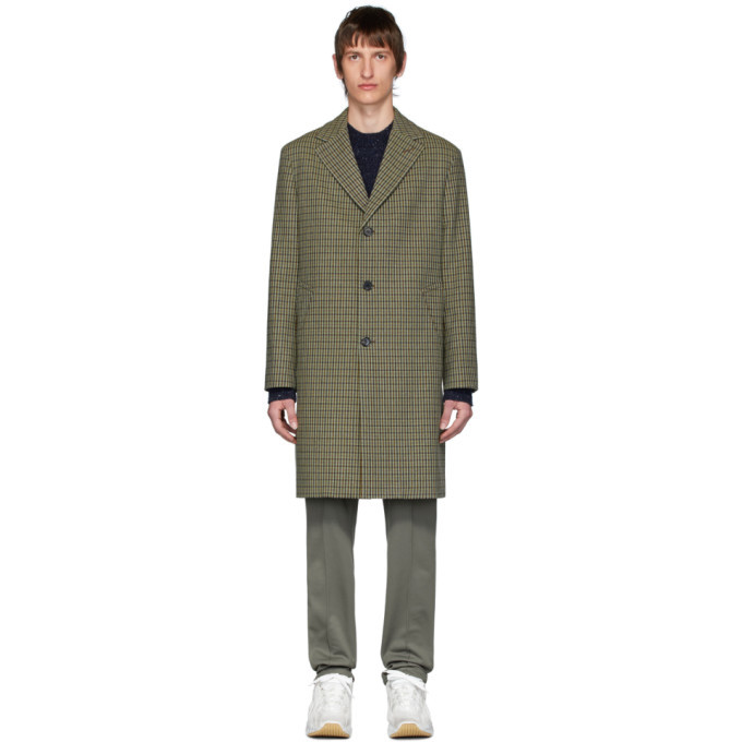acne studios checked felt coat