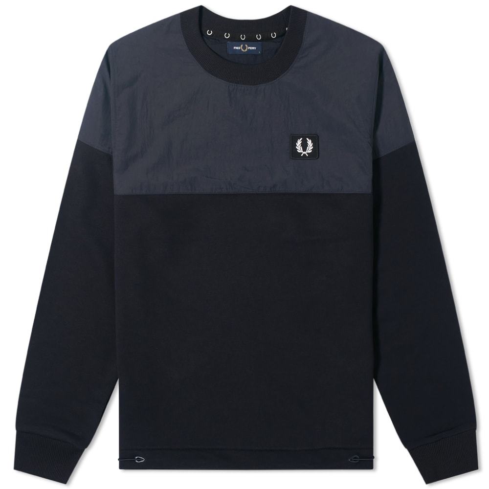 Fred Perry Authentic Woven Panel Crew Sweat Fred Perry Authentic