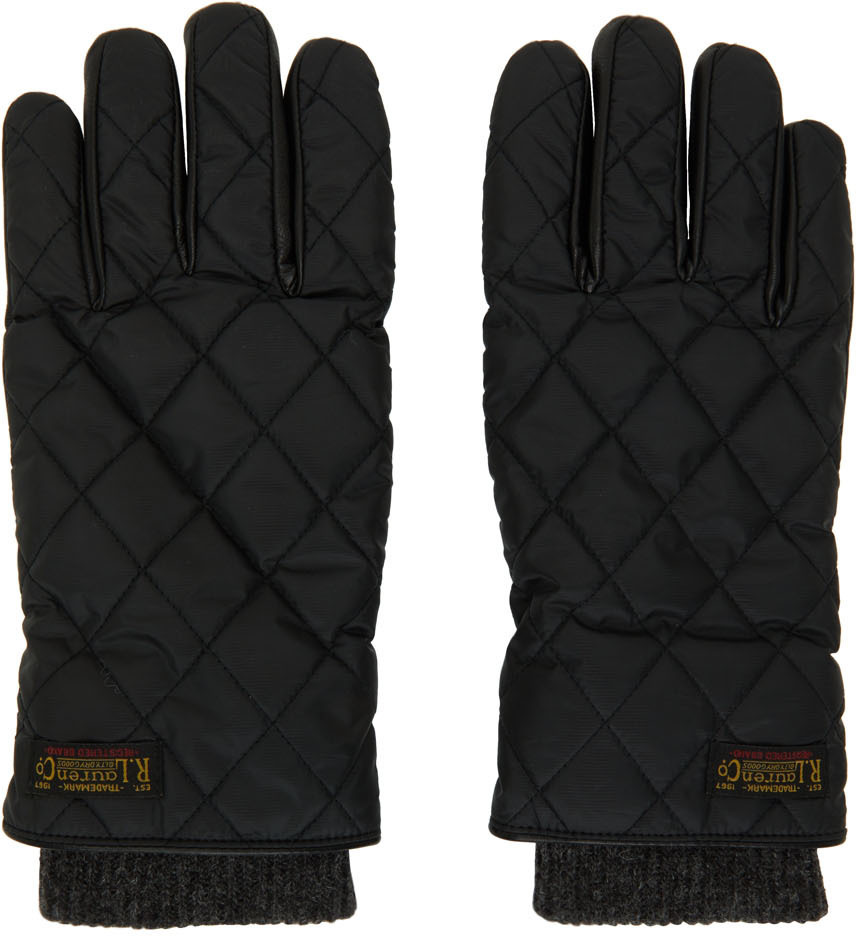 Polo Ralph Lauren Black Quilted Touch Screen Field Gloves