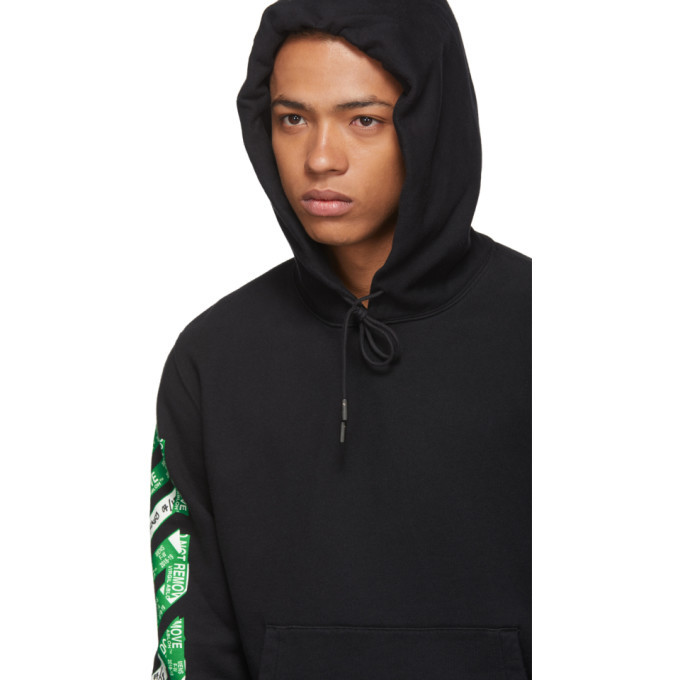 Black 3D Diagonal Hoodie 