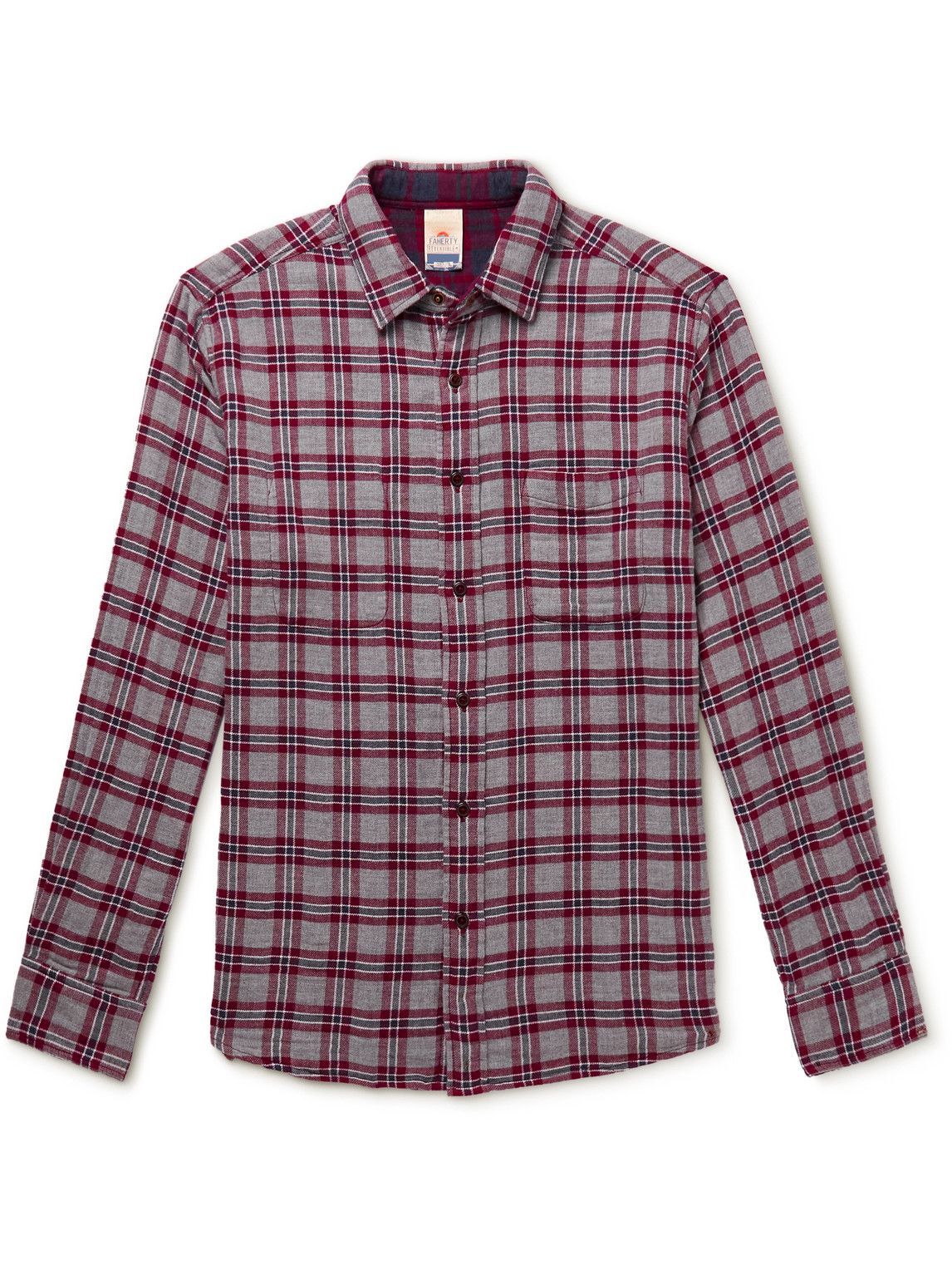 Faherty - Belmar Reversible Checked Organic Cotton-Flannel Shirt - Red ...