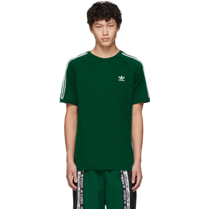 green adidas 3 stripe t shirt