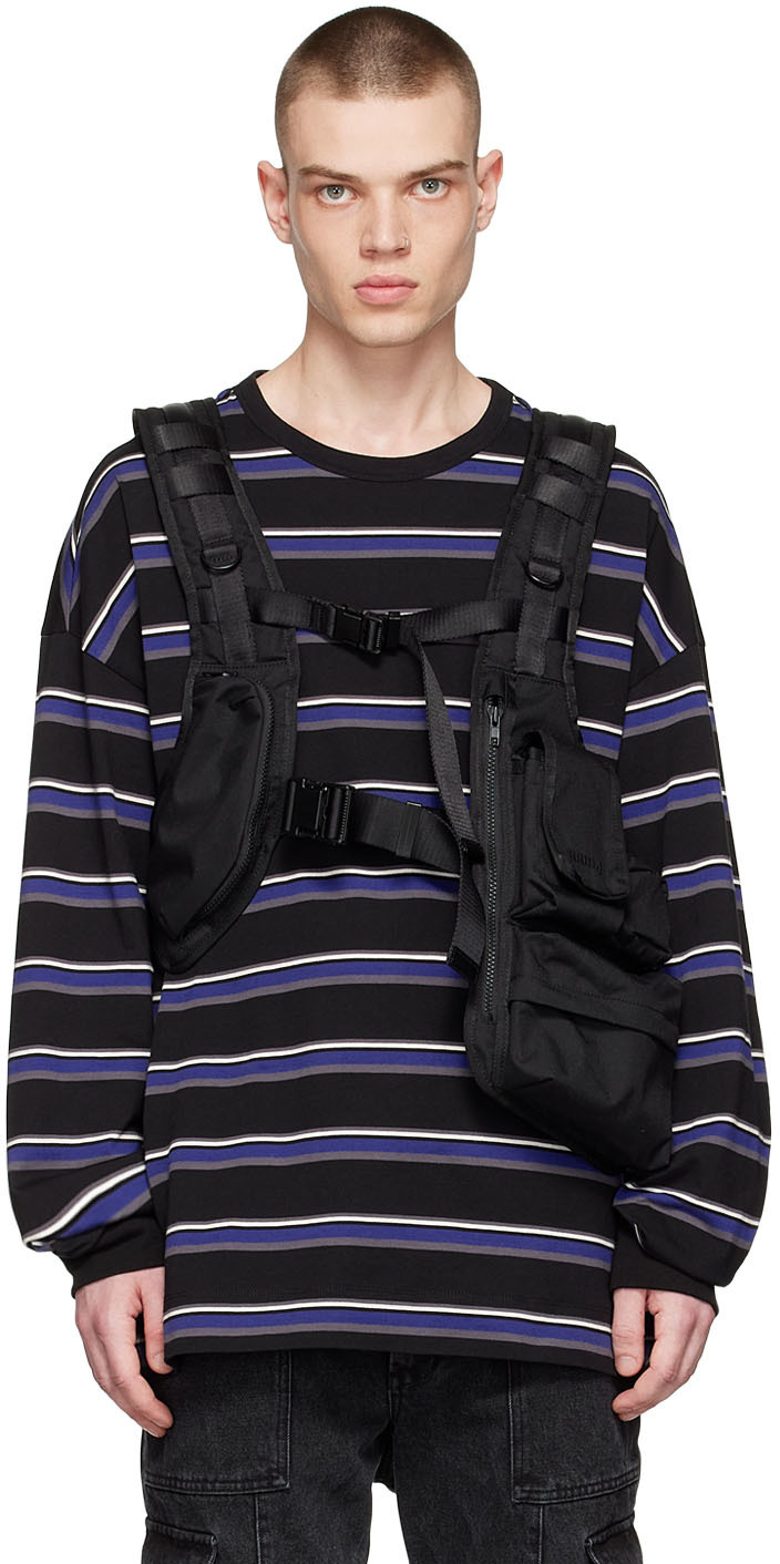 Juun.J Black Nylon Vest Messenger Bag Juun.J