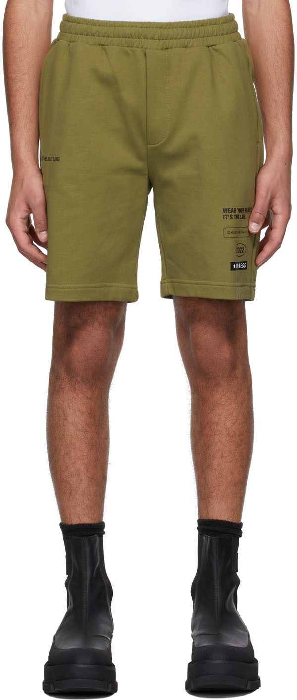 Helmut Lang Green Cotton Shorts Helmut Lang