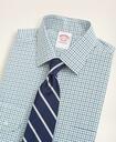 Brooks Brothers Men's Stretch Madison Relaxed-Fit Dress Shirt, Non-Iron Poplin Ainsley Collar Tattersall | Green