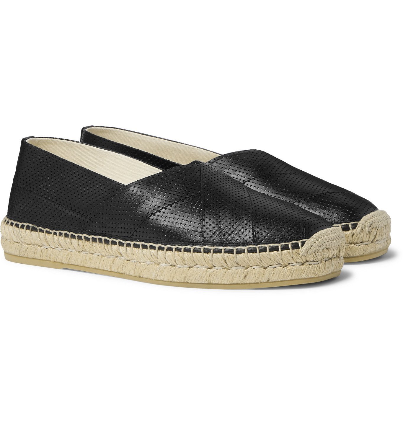 Gucci - Perforated Leather Espadrilles - Black Gucci
