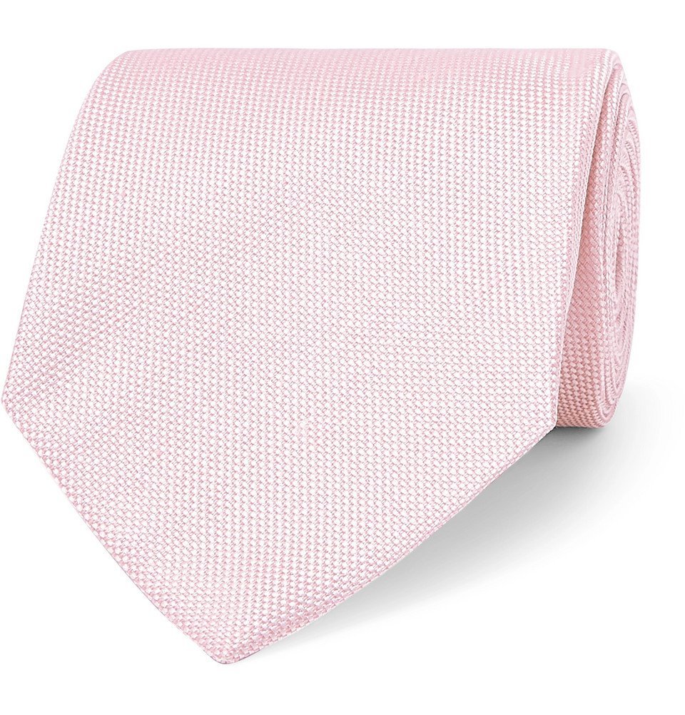 TOM FORD - 8cm Silk and Linen-Blend Jacquard Tie - Men - Pink TOM FORD