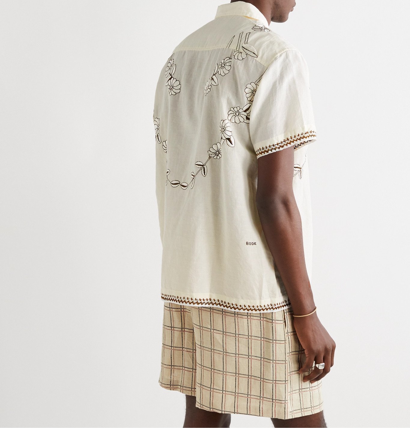 BODE - Embroidered Linen and Cotton-Blend Shirt - Neutrals Bode