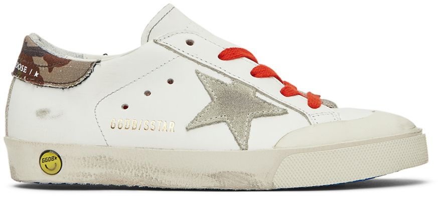 Golden Goose Kids White Super-Star Penstar Classic Sneakers Golden ...