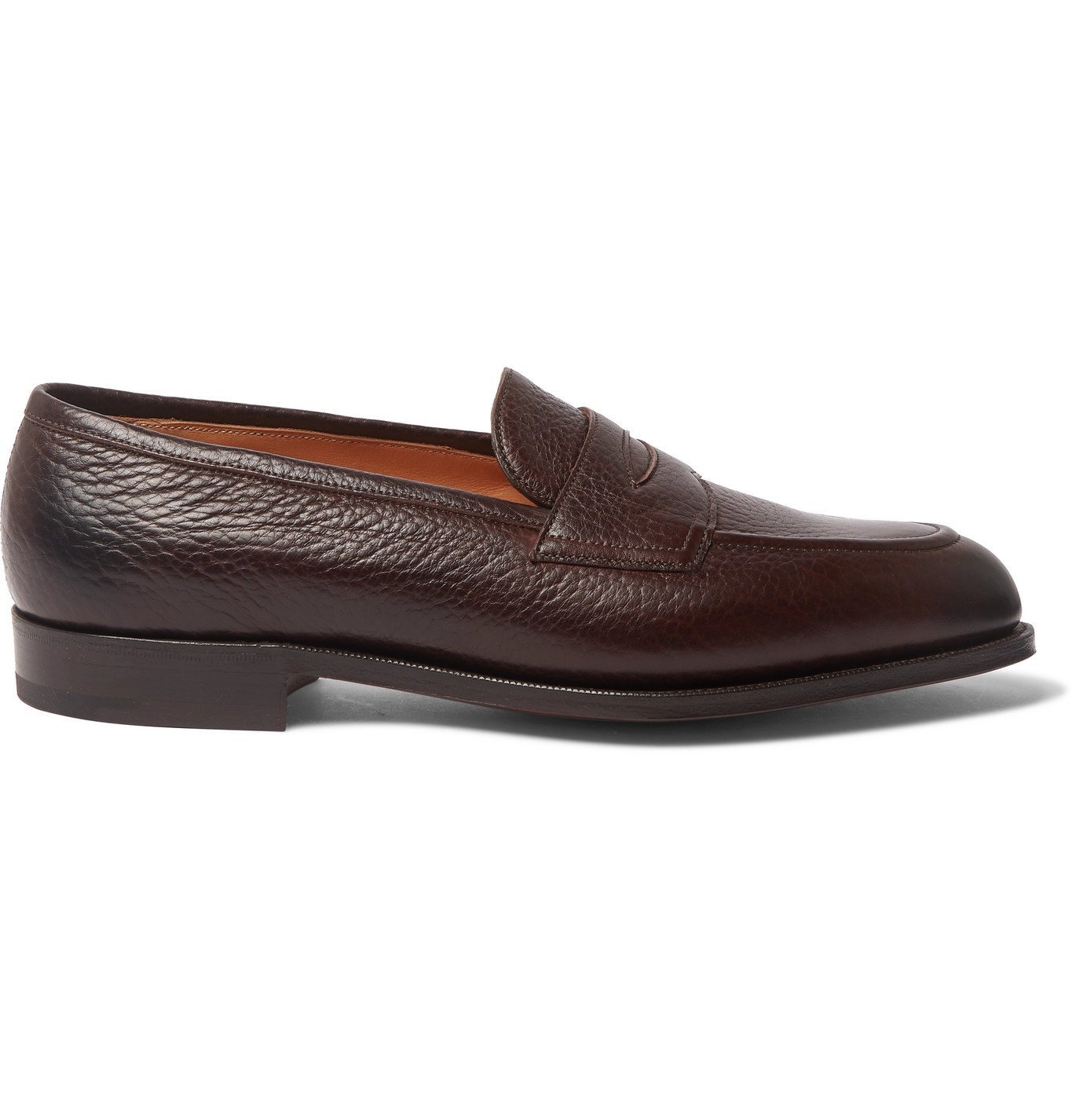 Edward Green - Piccadilly Leather-Trimmed Suede Penny Loafers - Brown ...