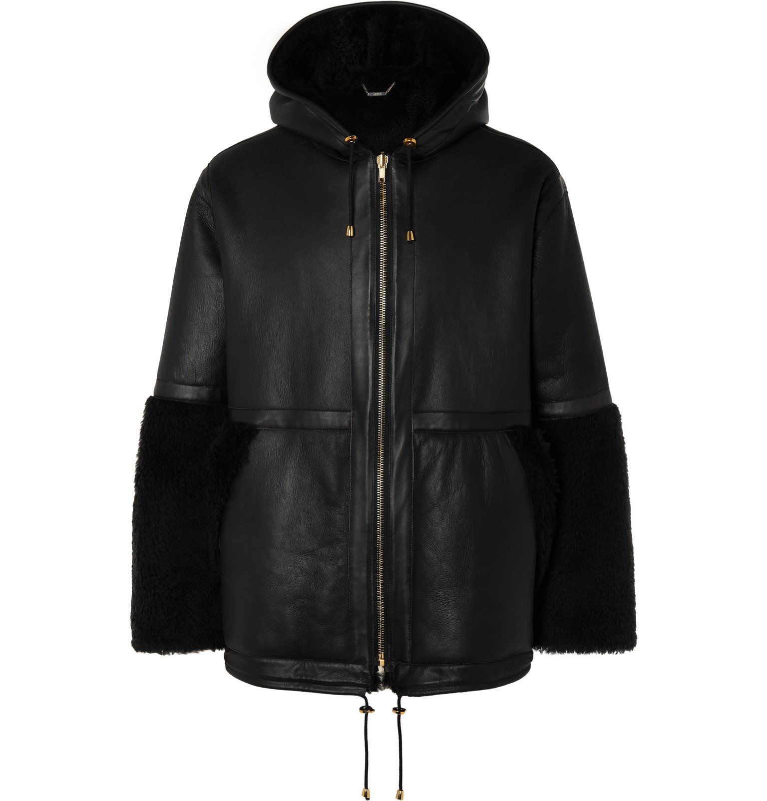 shearling hooded jacket