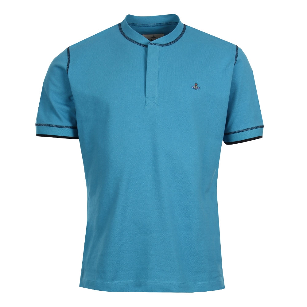 Collarless Polo Shirt - Blue Vivienne Westwood