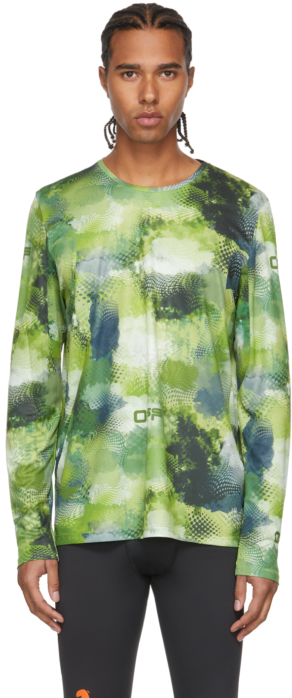 Logo Print Mesh Long Sleeve T-Shirt 