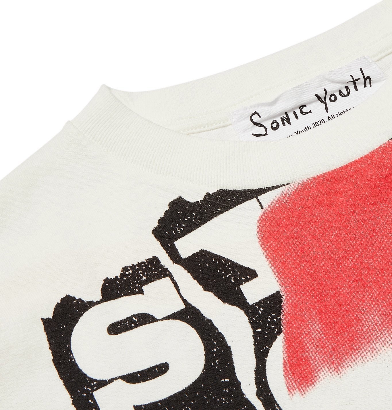 FLAGSTUFF - Sonic Youth Printed Cotton-Jersey T-Shirt - White 