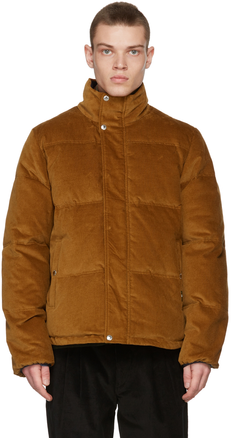 PS by Paul Smith Tan Corduroy Padded Jacket PS by Paul Smith