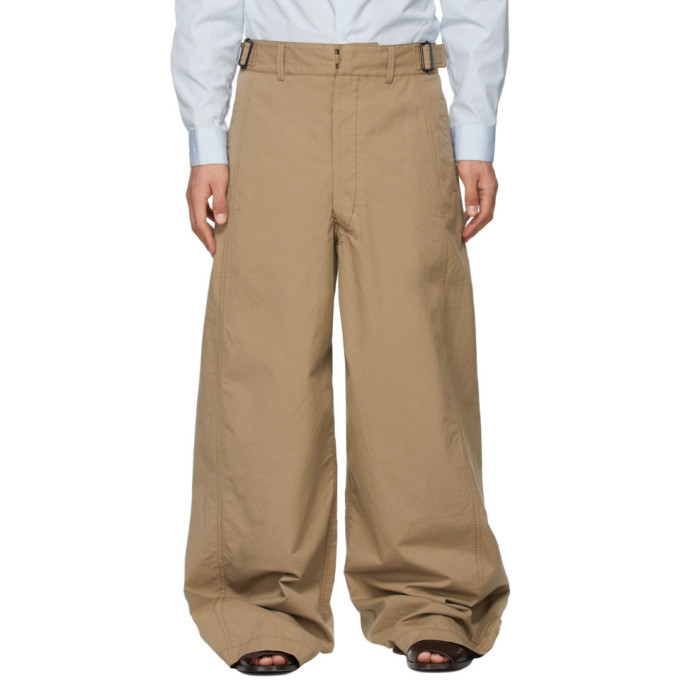 wide leg military trousers