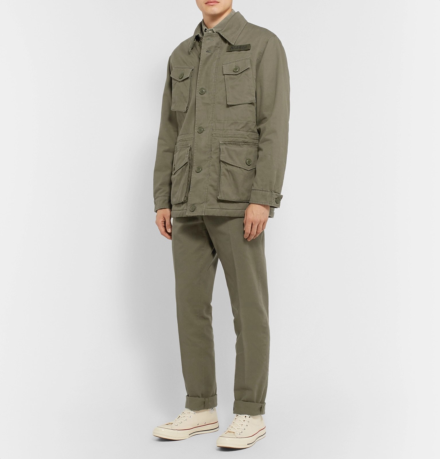 Padded Cotton-Twill Field Jacket 