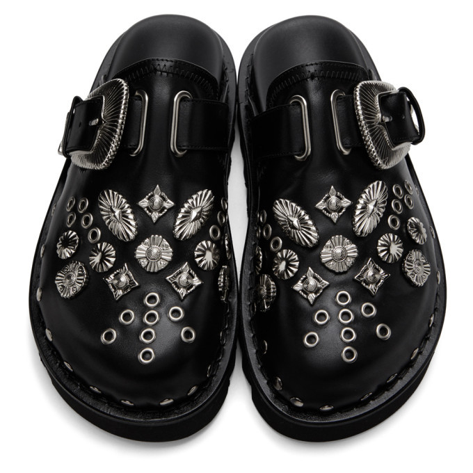 Toga Pulla Black Leather Buckle Loafers Toga Pulla