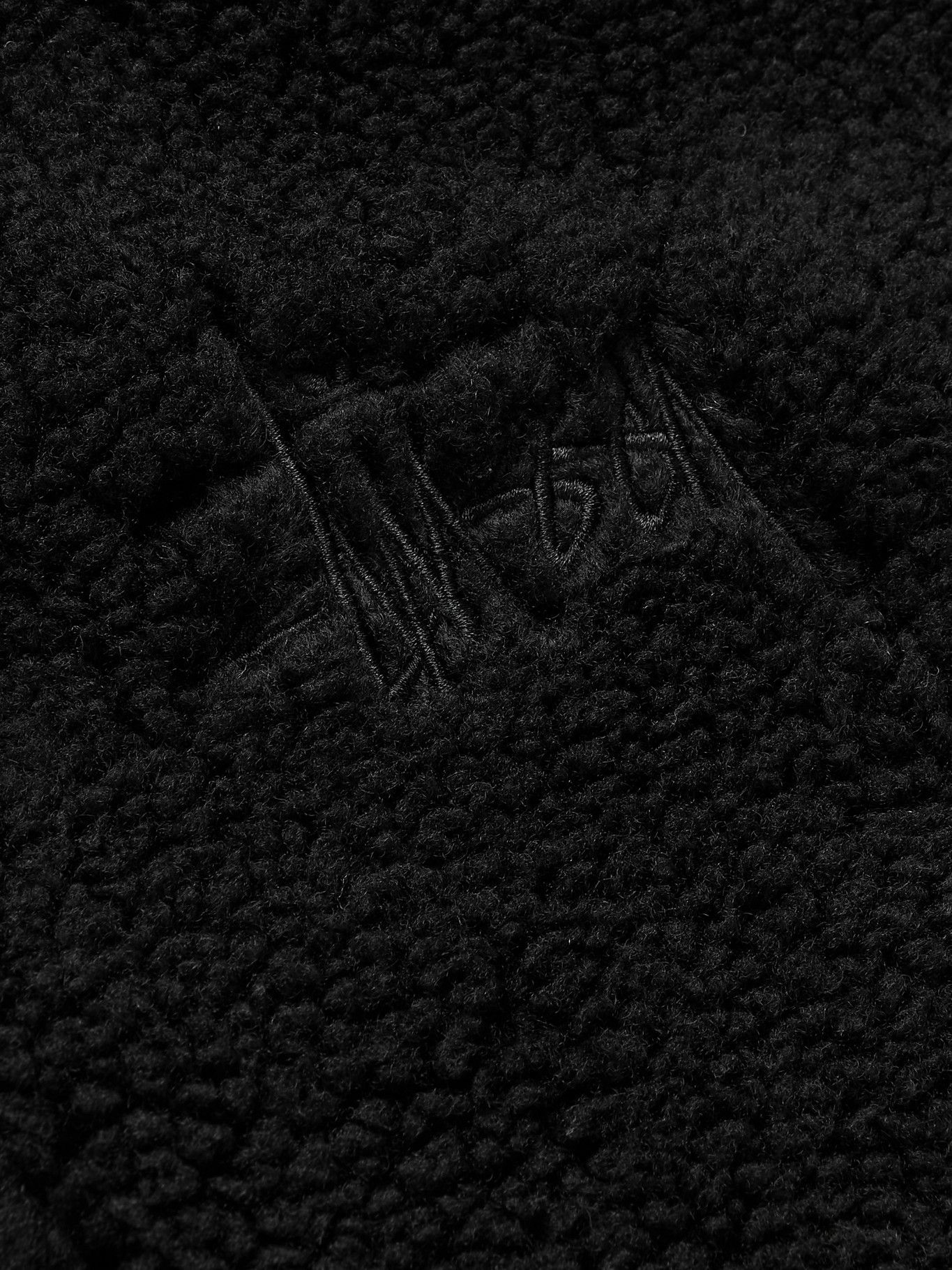 STÜSSY LogoEmbroidered Fleece ZipUp Hoodie Black Stussy