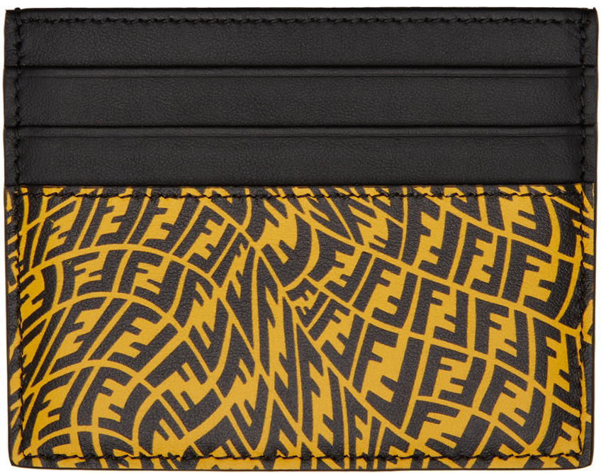 fendi card holder yellow