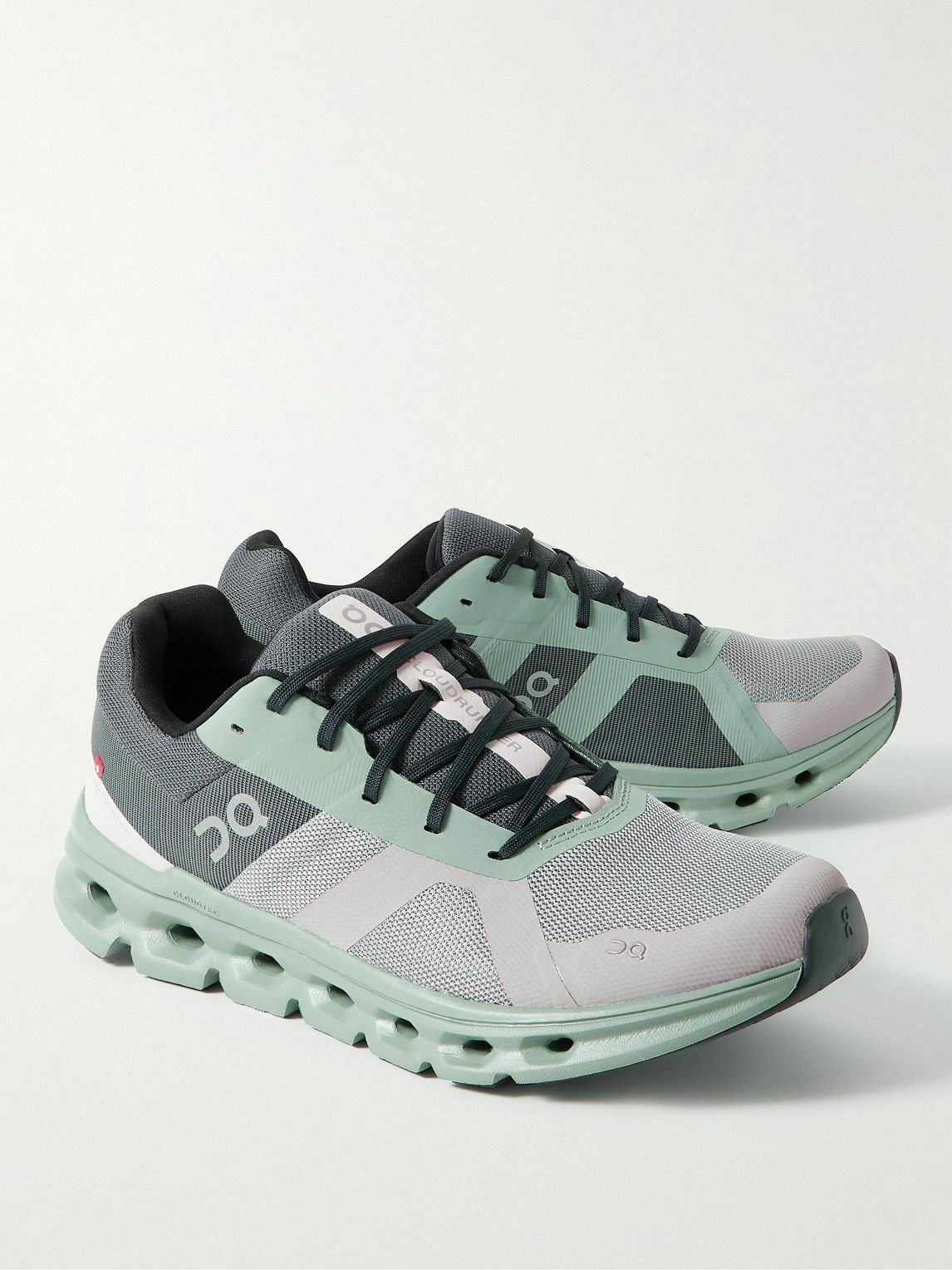 On - Cloudrunner Rubber-trimmed Mesh Running Sneakers - Gray On