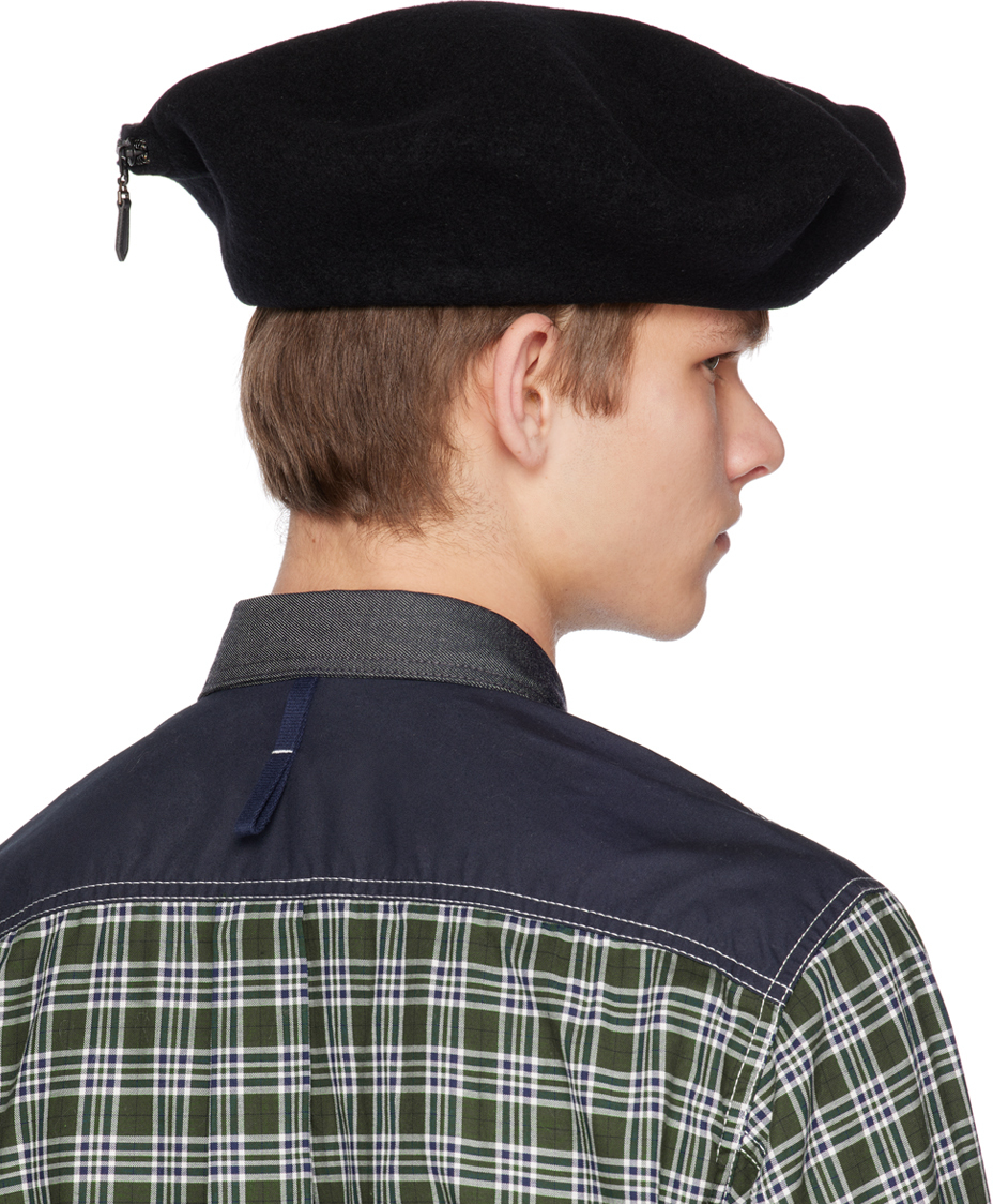 Y's Black Fastener Structured Hat