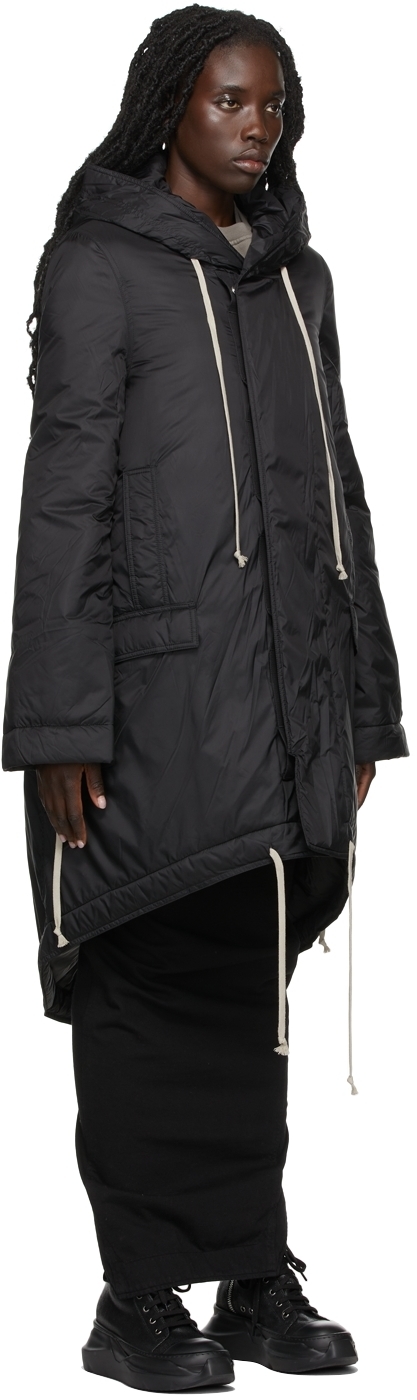 Rick Owens Drkshdw Black Jumbo Fishtail Coat Rick Owens Drkshdw