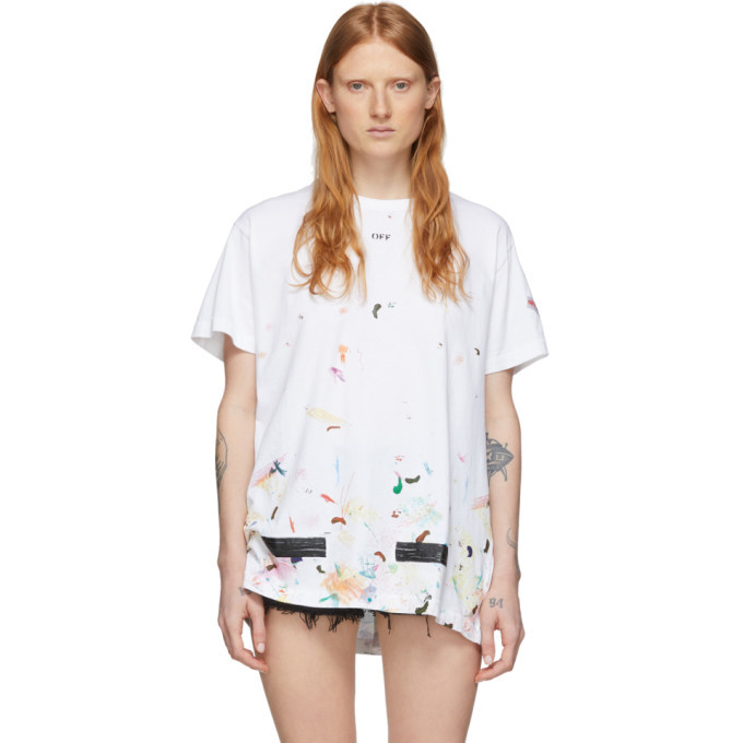 off white splatter tee