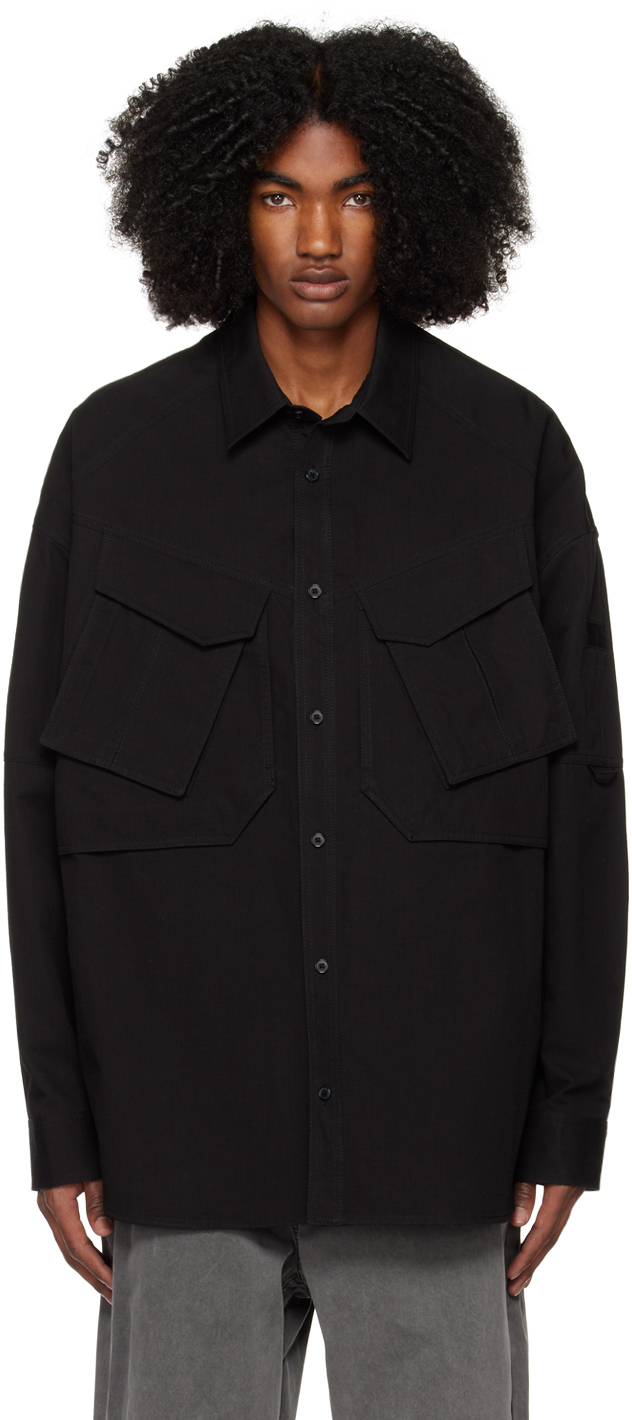 Juun.J Black Bellows Pocket Shirt Juun.J