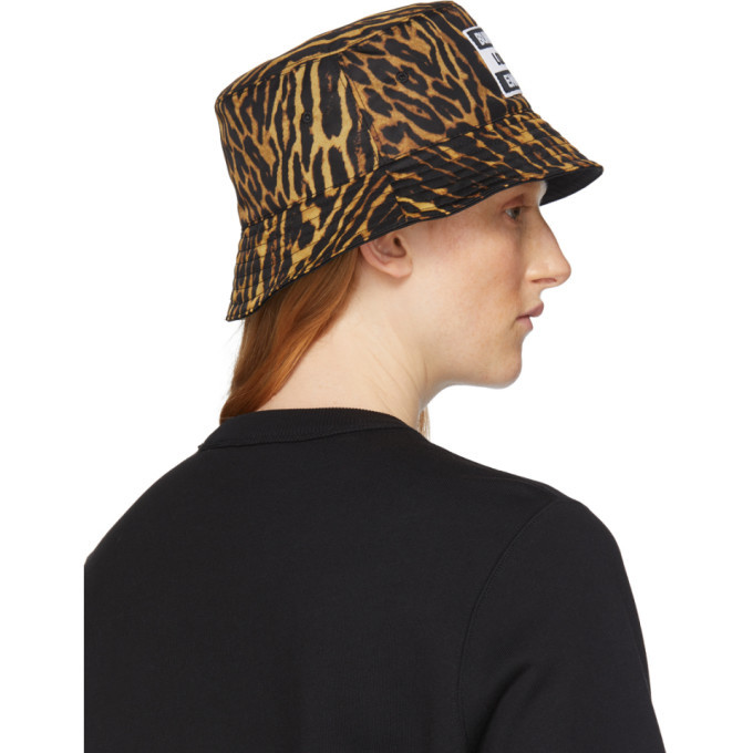 Burberry Black and Brown Leopard Bucket Hat Burberry