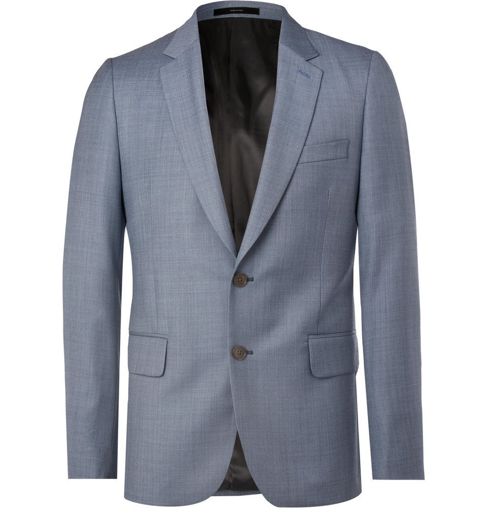 Paul Smith - Blue Soho Slim-Fit Wool-Sharkskin Suit Jacket - Men - Blue ...