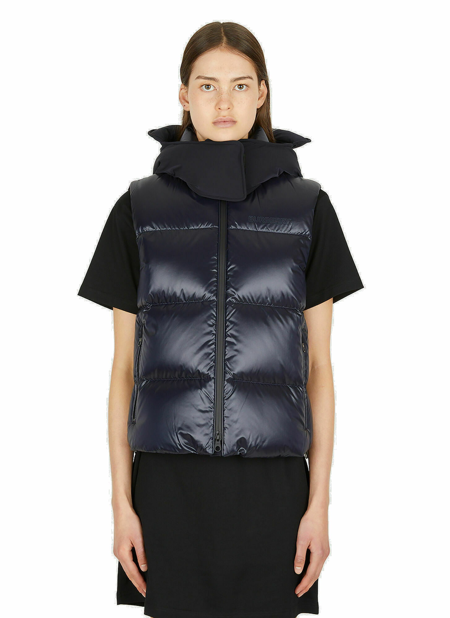 Puffer Gilet Jacket in Blue Burberry