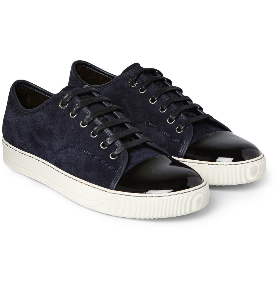 Lanvin Suede and Patent-Leather Sneakers - Men - Midnight blue Lanvin