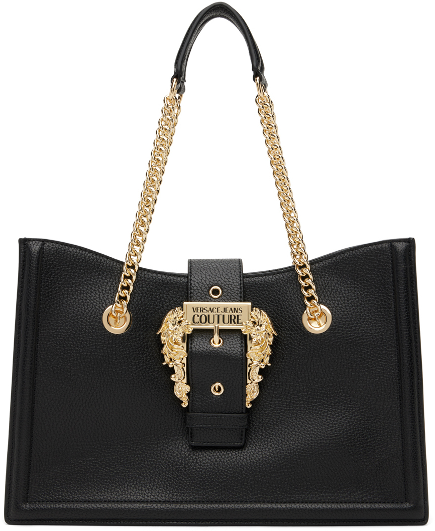 Versace Jeans Couture Black FauxLeather Tote Versace