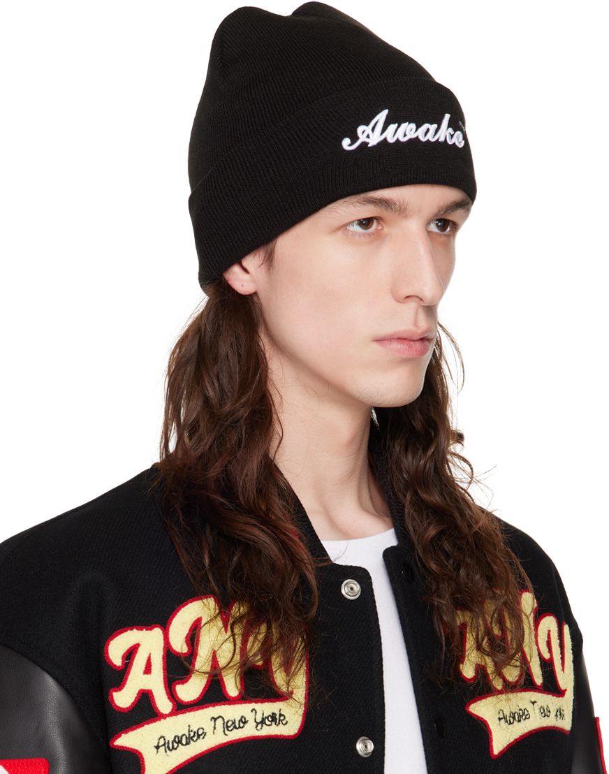 Awake NY Black Script Beanie Awake NY