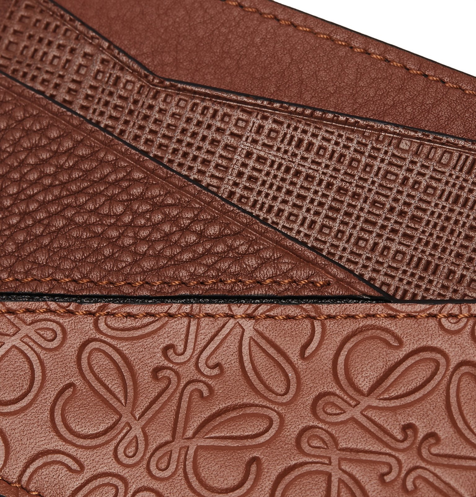 Loewe - Puzzle Textured-Leather Cardholder - Brown Loewe