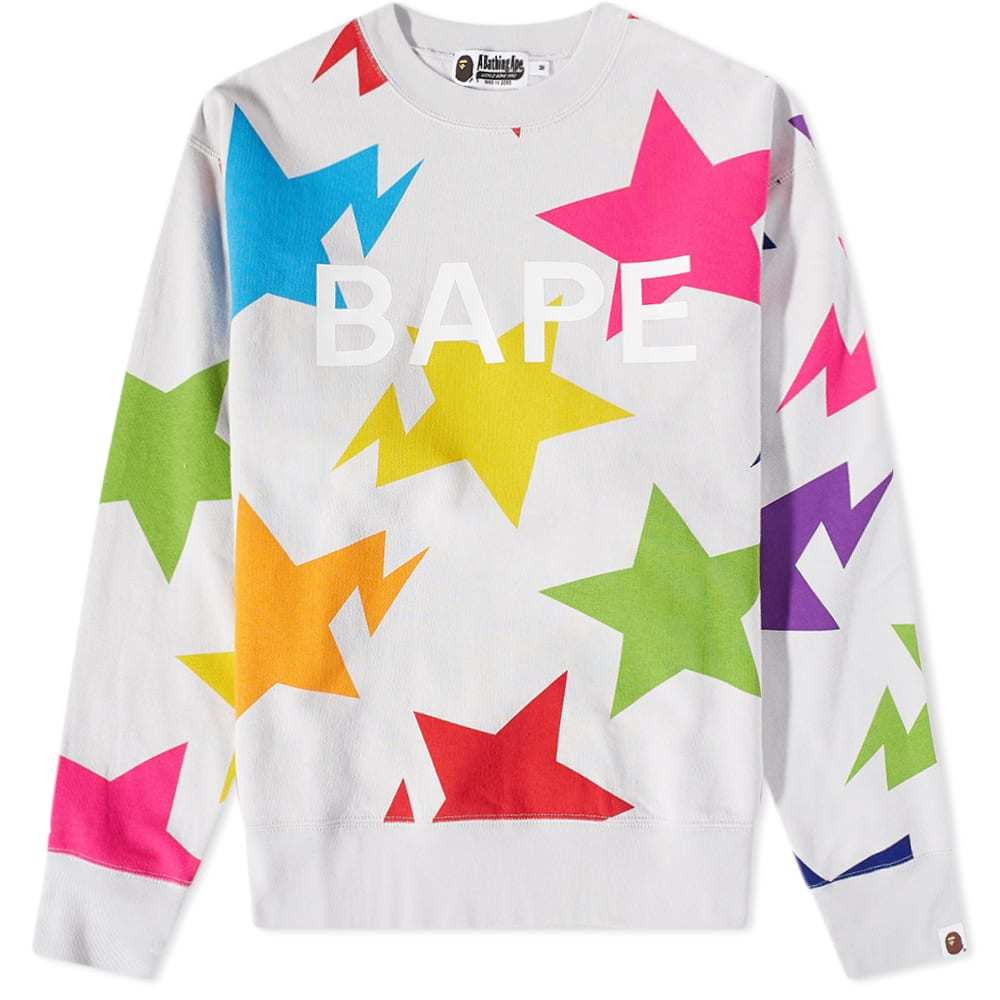 Photo: A Bathing Ape Sta Pattern Relaxed Fit Crew Sweat
