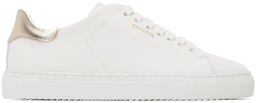 Axel Arigato White & Gold Clean 90 Contrast Sneakers Axel Arigato