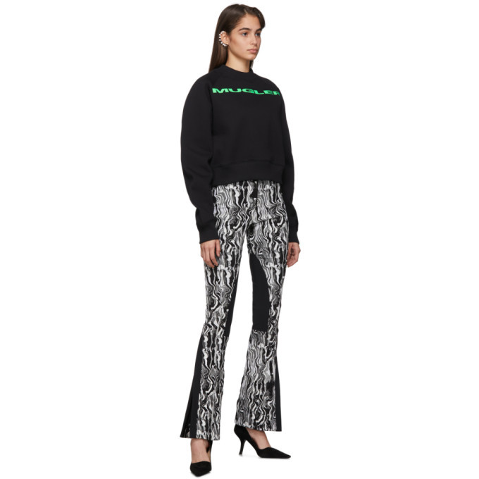 Mugler Black and White Tapestry Trousers Mugler