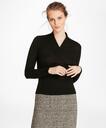 Brooks Brothers Women's Silk-Cashmere Shawl-Collar Sweater | Black